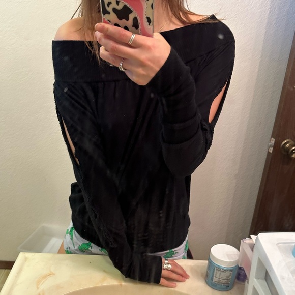 Free People Open Shoulder Sweater - Picture 2 of 6